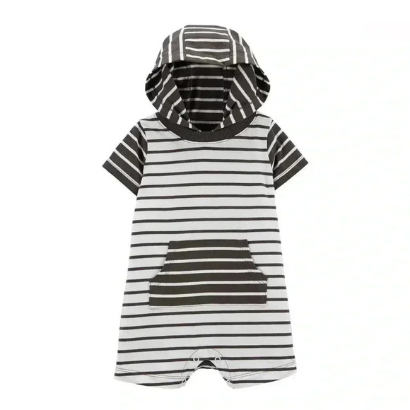 Carter's Other - Carter’s - Boys Striped Hooded Romper (size 12 Months)